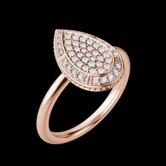 Pear Pavé Ring - Picture 7 of 9